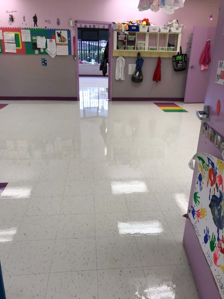 Professional floor cleaning in school daycare by Canadian Carpet Cleaning