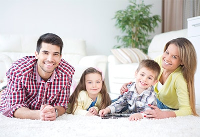 Family in home cleaned by Canadian Carpet Cleaning