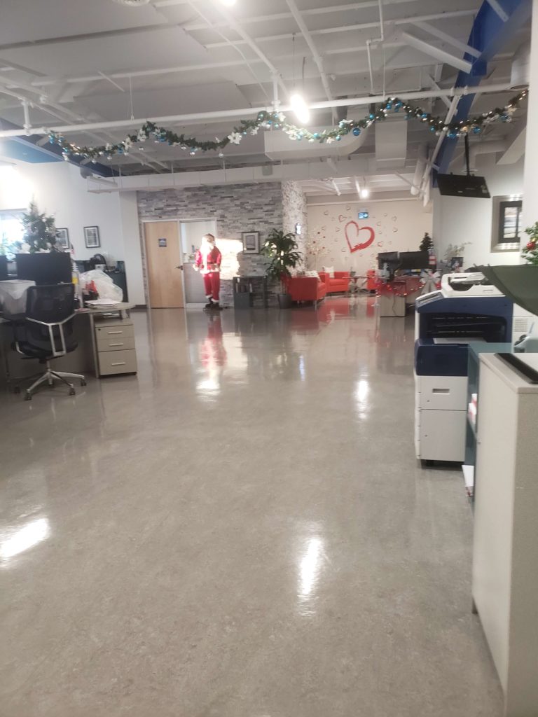 Office floor waxing services by Canadian Carpet Cleaning