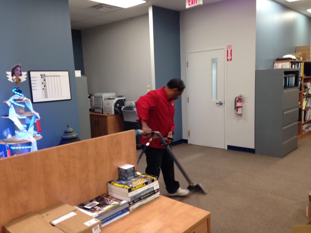 Office being cleaned by the professionals at Canadian Carpet Cleaning