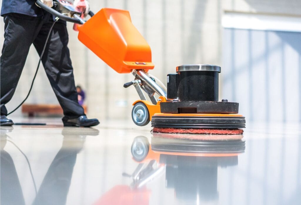 Commercial floor cleaning during the winter