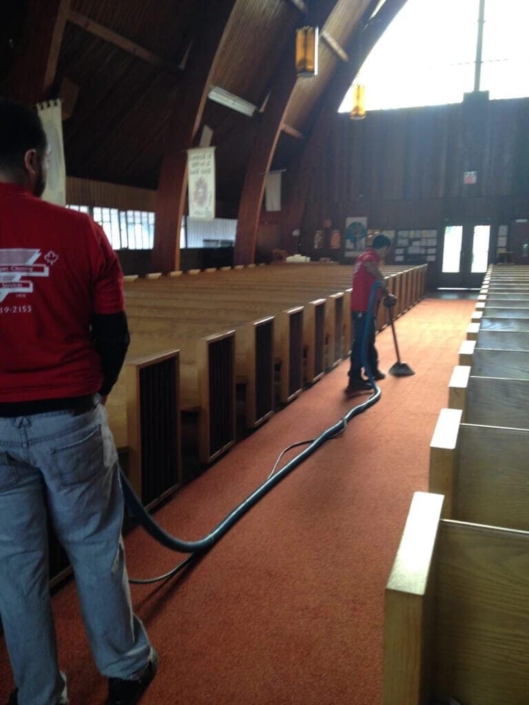 Church being cleaned by the professionals at Canadian Carpet Cleaning