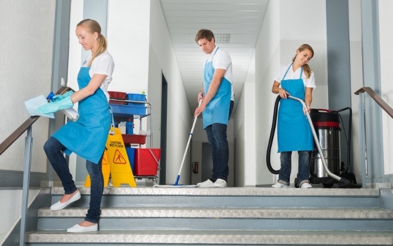 Canadian Carpet Cleaning team doing a post-construction clean-up.