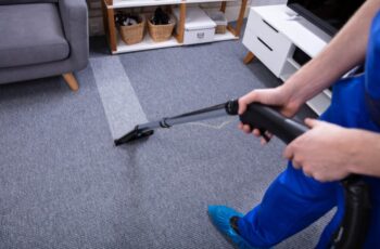 Residential carpet cleaning in a new home